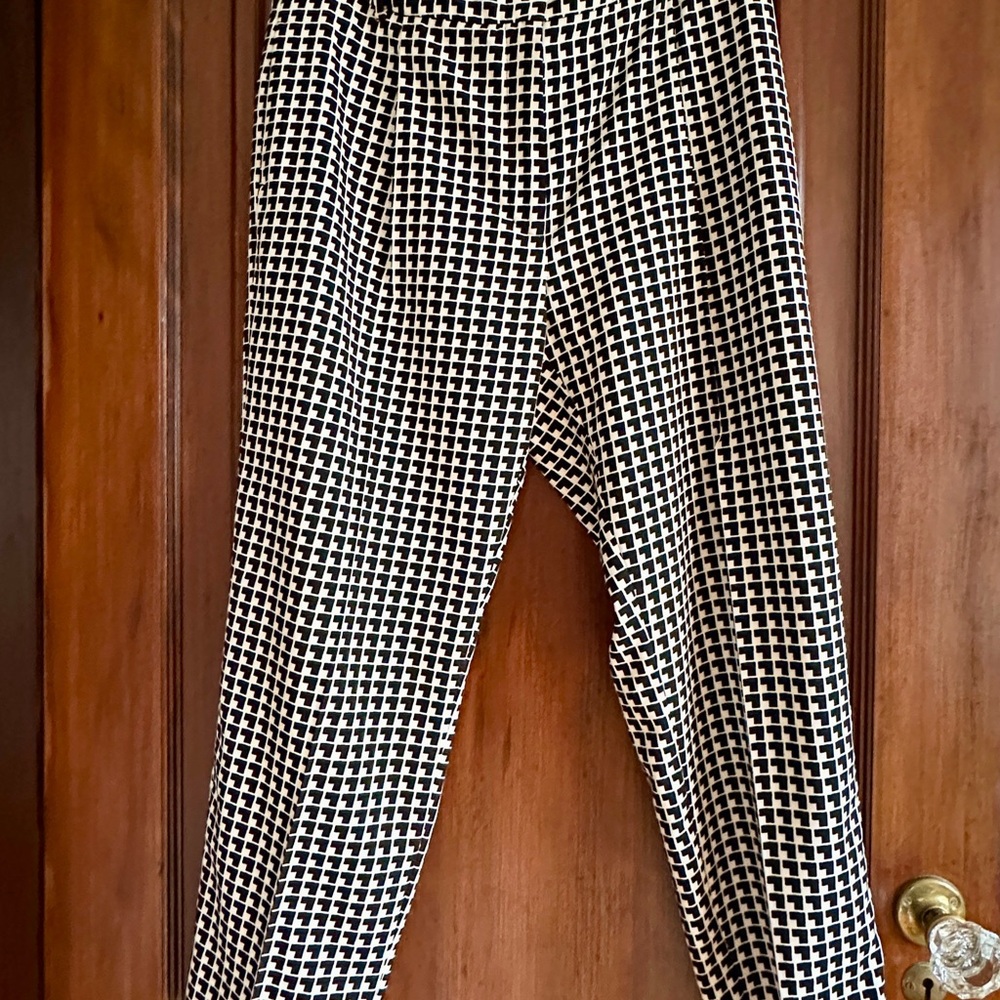 MaxMara Black and White Patterned Dress Pants